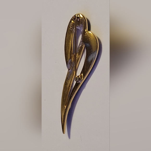 Vintage Trifari Signed Rhinestone & Enamel Brooch Pin - Picture 4 of 4